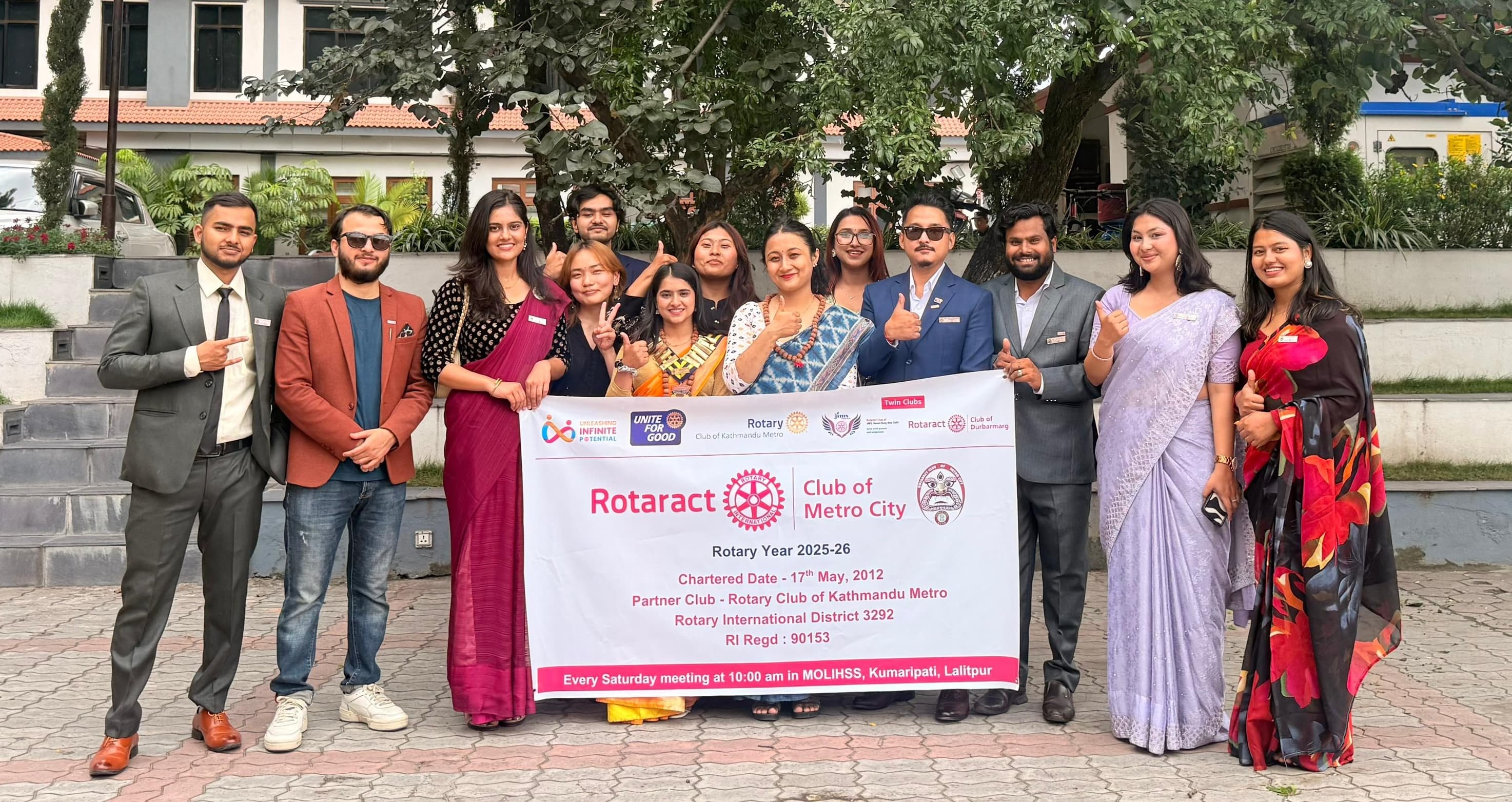 Members of the Rotaract Club of Metro City together at an event